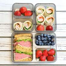 Youngever 9 Sets Meal Prep Containers, Reusable Plastic Food Storage Container Boxes Container Boxes (3 Size) - Verschiedenfarbig - Übersicht 4