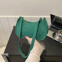 Shoulder Solid Color Minimalist Women's Handbag - Green - View 2