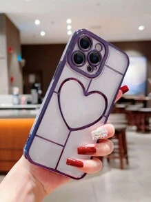 6D電鍍愛心圖案手機外殼適用於iphone - 紫色 - 查看 2