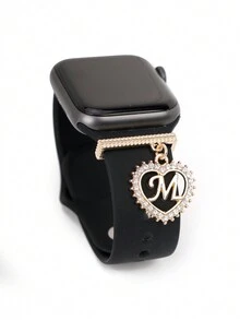 1 chiếc Dây đeo đồng hồ chữ M hình trái tim bằng hợp kim và đá đính kim cương giả trang trí tương thích với các phụ kiện dây đeo đồng hồ Series tương thích với các phụ kiện dây đeo đồng hồ Galaxy - Nhiều màu - Xem 4