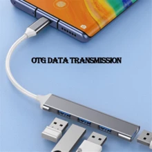 Hub Usb 3.0 TYPE-C  4 Portas 5 Gbps Super Rapido Mouse Teclado Hd - TYPE-C - Visão 4