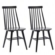 Duhome Set of 2 Spindle Back Wood Dining Room Windsor Chairs