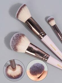 MAANGE 30 piezas/35 piezas Juego de brochas de maquillaje profesional, herramientas de maquillaje con cerdas de brocha suaves para un fácil transporte, brocha para base, brocha para sombra de ojos, brocha para cejas, 2 piezas de borlas triangulares para polvo, juego de brochas para viaje, juego de brochas, kit de brochas de maquillaje, juego de maquillaje completo, set de brochas de maquillaje, kit de maquillaje completo, set de regalo de maquillaje - Rosa - Ver 8