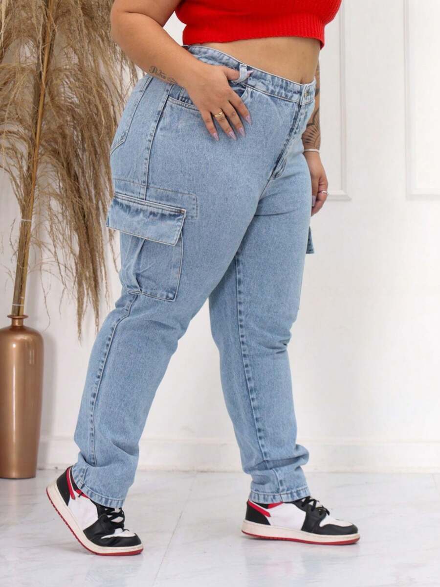 Plus Size Pants - 淺灰色 - 查看 1