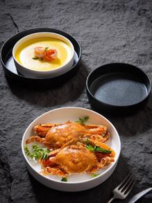 1pc 6 Inch Black Ceramic Plate, Household Plate Dish For Food Presentation, Durable - Black 6 inches - View 5