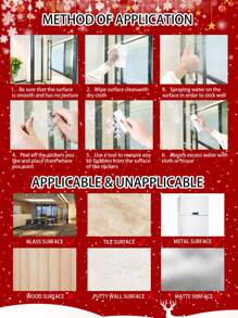 1/3/5/10 件/套圣诞雪花静电窗贴、家居装饰、商场玻璃展示窗装饰 - 白色 - 查看 5