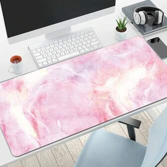 Office Computer Gaming Desk Mat Marble Design Extra Large Thickened With Anti-Slip Rubber Edge Mouse Pad Desk Accessories Office Supplies Office Desk Accessories Mousepad Mouse Pad For Desk