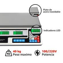 Bascula Comercial Digital 40kg Economica 34x24cm Comercios FOUND FHM_BC-40DP - Blanco - Ver 10
