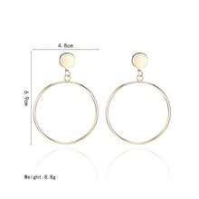 1對女士金色金屬幾何圓盤和圓形極簡主義耳環,適用於婚禮、宴會、派對和日常使用