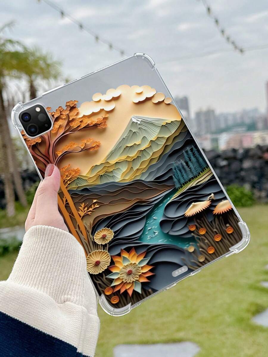 透明绘画图案 Tpu 保护壳带四角气垫 适用于 iPad Pro - 彩色 - 查看 1