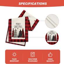1pc Table Runner Decoration, Red & Black Plaid, With Printed Tree And 'merry ' Letter, Holiday Themed Table Cover, For Home Party Decoration Best Gifts Home Decor Christmas Decorations Room Decor Christmas - Multicolor - View 5