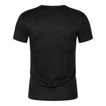 Men's Black Sports T-Shirt With Raglan Sleeve Gym Clothes Men Basic T Shirt - Black - View 2