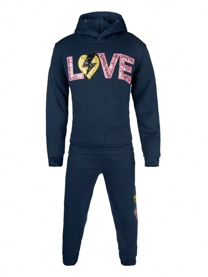 Big City Pants Moda Juvenil Niña Conjunto Afelpado Felpa Moderno!