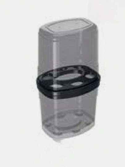 Porta Escova C/ Tampa  branco ,preto -  Nitron