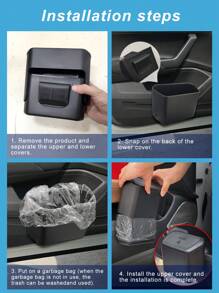 Car Door Trash Can - Black - View 8