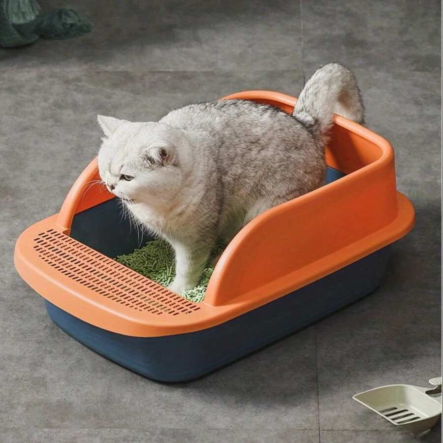 Extra Large Cat Litter Box With High Sides To Prevent Spills, Comes