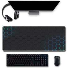 Mouse Pad For Office Computer Keyboard Desk Pad With Mechanical Honeycomb Rubber, Non-slip, Gaming Desk Mat (large Size) - Blue - View 3