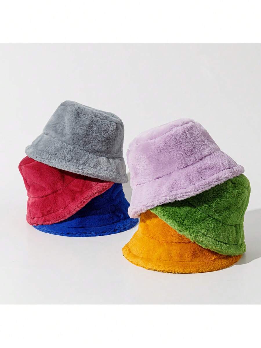 1 chiếc mũ xô cơ bản sang trọng màu trơn dành cho nữ, thích hợp cho trang phục mùa thu, mùa đông, ấm áp và hàng ngày - Màu Cam cháy - Xem 1