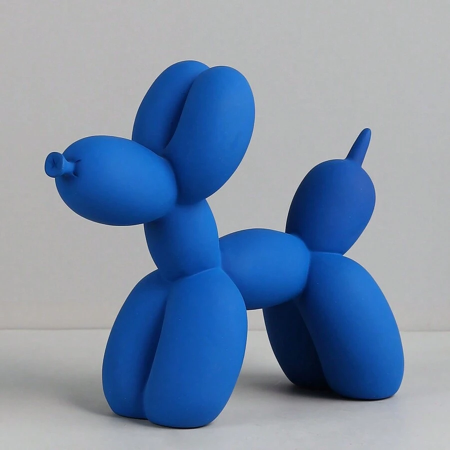 1pc Blue Polyresin Balloon Dog Figurine, Home Decor Accessory Best Gifts Birthday - Blue - View 1