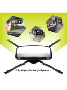 1入組嬰兒汽車座椅安全鏡,後向安裝嬰兒安全鏡進行觀察 - 黑色 - 查看 5