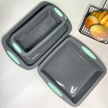 3pcs,Silicone Baking Bread Pan Set, Silicone Cake Molds, Baking Sheet,Dishwasher Safe,Non-Stick,Baking Tools,Oven Accessories, Kitchen Gadgets, Kitchen Accessories - Dark Grey - View 1