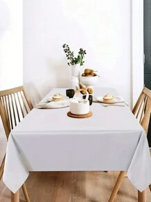 1片白色一次性防水防污餐桌布,適用於婚禮、宴會、餐廳、廚房、派對、居家用餐桌和戶外用餐桌 - 白色 - 查看 2