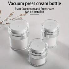 1入組真空按壓瓶適用於乳液、乳霜、防曬乳、護手霜、化妝粉底、旅行方便擠壓瓶 - 白色 - 查看 7