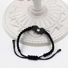 3入組摯友手環,配有鋼質刻字調節手作繩關係手環,適用於女兒家人姐妹和孫女 - Y4122-日月星 - 查看 7