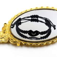 3入組摯友手環,配有鋼質刻字調節手作繩關係手環,適用於女兒家人姐妹和孫女 - Y4122-日月星 - 查看 4