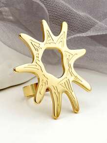 Mazuer 1pc 18K Gold Stainless Steel Creative Dragonfly Design Ring, Fashionable, Suitable For Daily Wear, Party, Teacher's Day, Christmas, Gathering, Travel, Vacation, Holiday Gift For Her - Yellow Gold - View 2