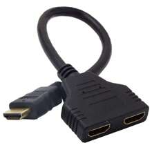 Splitter Divisor Bifurcador  1 a 2 - Negro - Ver 2