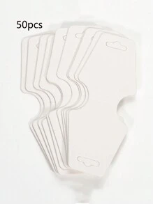 25/50/100/200pcs Jewelry Cards Packaging Paper For Necklace Bracelet Hair Accessories - White - View 9