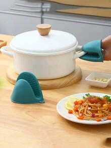 1pc Silicone Heat Resistant Glove For Oven, Microwave, Anti-Slip Bowl & Pot Clip - Multicolor - View 2