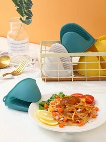 1pc Silicone Heat Resistant Glove For Oven, Microwave, Anti-Slip Bowl & Pot Clip - Multicolor - View 3