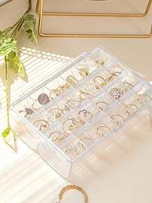 Joyero Acrilico Organizador Caja Transparente Joyas Bisuteria Accesorios  Compartimentos - transparente - Ver 3