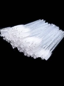 100Pcs Clear Disposable Eyelash Brushes Mascara Wands Lash Eyebrow Spoolies Mini Makeup Applicators