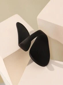 时尚哥特朋克风格多色和尺寸可调合金开口戒指，女巫戒指，爪形全铺水晶戒指，适合女性日常佩戴、节日、派对 - 黑色 - 查看 3