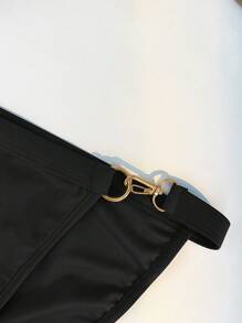 Men's Sexy Low-rise Solid Triangle Swim Trunks, Anti-embarrassing - Black - View 4