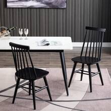 Duhome Set of 2 Spindle Back Wood Dining Room Windsor Chairs