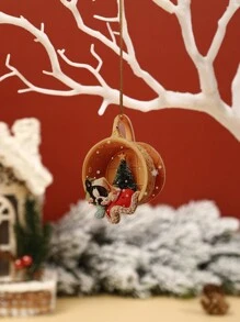 1入組可愛小狗亞克力聖誕掛飾,適用於家庭聖誕派對背景裝飾用品(非3d效果)