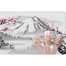 Chic Sakura Non-Slip Large Mouse Pad Cherry Blossoms Pattern Stitched Edges Ideal For Desktop Laptop Gift For Friend - Multicolor - View 5