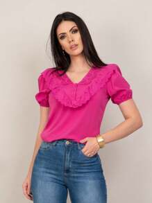 Women Tops - Màu Hồng Tươi - Xem 8