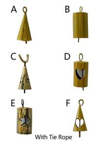 1Pc Rustic Vintage Bell With Tie Rope Tin Bell Christmas Decor Pendants Copper Bells Wall Hanging Pendant Party Decorations,Home Decor ,Room Decor,Wall Decor - Gold - View 2