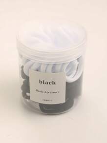 50pcs Basic Elastic Hair Ties For Women, Packed In Jar For Ponytail And Braids Casual Ponytail Holders Hair Elastics Hair Rubber Bands Scrunchies Hair Rope ,Gym Sport Outfit Hair Accessories Head Accessories Elastic Band - Black and White - View 3