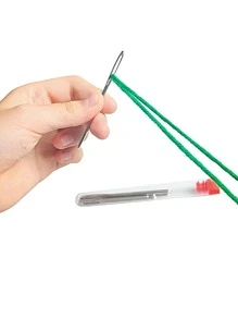 9 件/套多种尺寸的大眼针，不锈钢编织针，缝纫织补纱针，非常适合完成钩针和针织项目 - 彩色 - 查看 3