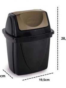 Thùng rác nhựa Black Festival 6.5L, Nhà bếp, Phòng tắm, Nhà, Nhà cung cấp đồ gia dụng - màu đen - Xem 2