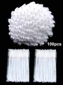 100Pcs Clear Disposable Eyelash Brushes Mascara Wands Lash Eyebrow Spoolies Mini Makeup Applicators
