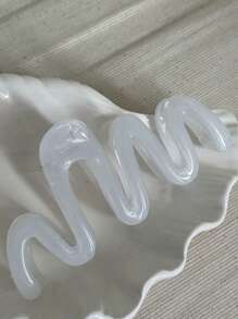 2pcs Minimalist Wave Shaped Hair Clips Claw Clip Winter Hair Accessories - Multicolor - View 4