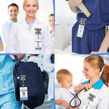 1入組有趣的護士識別證卡收納卡,帶有識別夾,可裝飾護士、護生、醫生、護理助理的工作辦公室,鱷魚夾身份證件配件 - 白色 - 查看 5