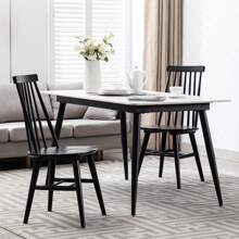 Duhome Set of 2 Spindle Back Wood Dining Room Windsor Chairs